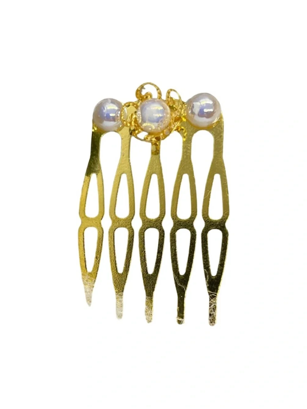 Gold Pearl Decorative Hair Comb 1.5” FINAL PRICE DROP